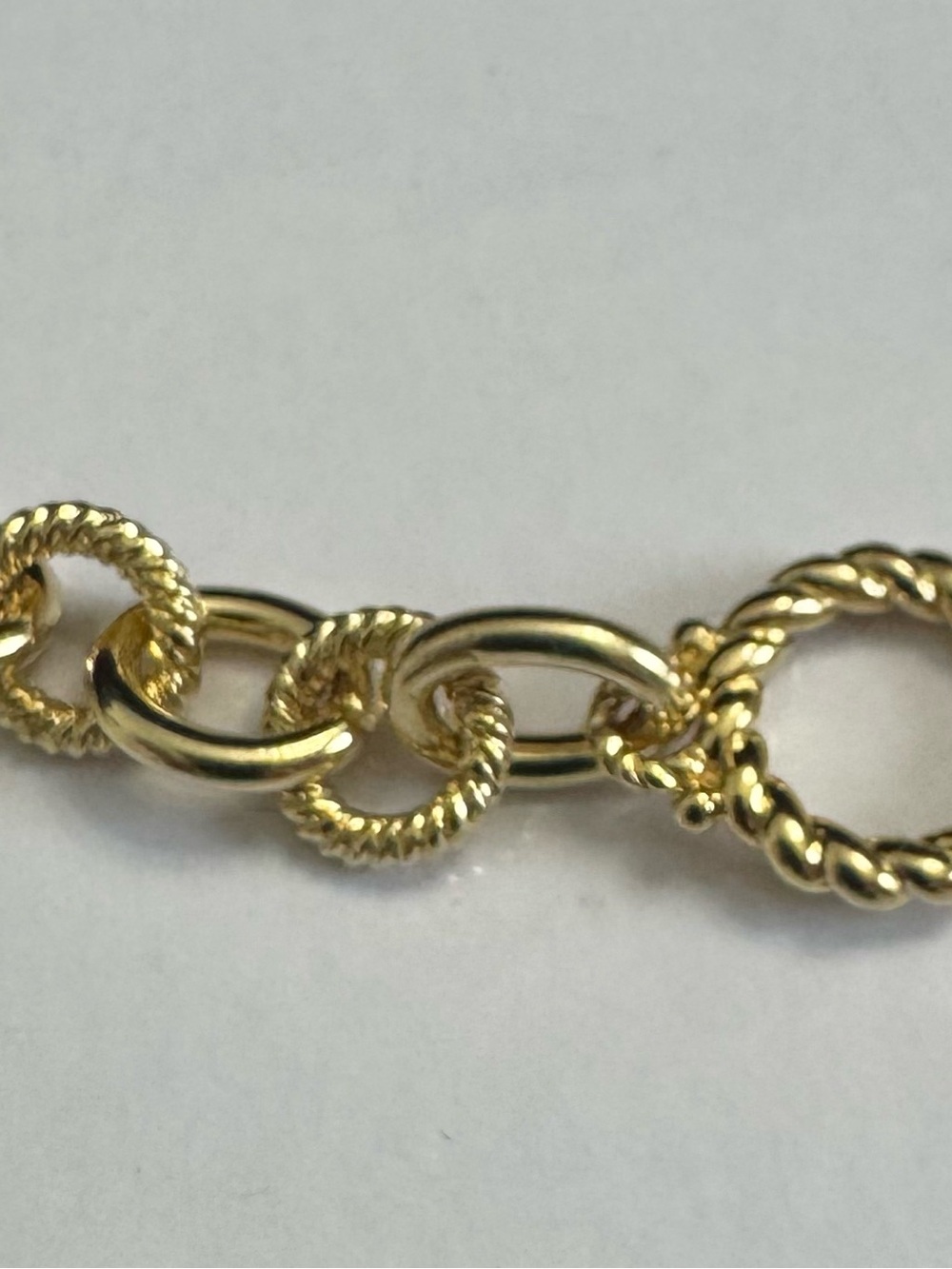 Judith Ripka SS Gold Textured Link Toggle Bracelet w/Peridot Gem Clasp - Picture 6 of 11
